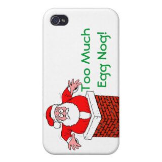 Humorous Santa Joke Funny Holidays Egg Nog Humor iPhone 4 Covers