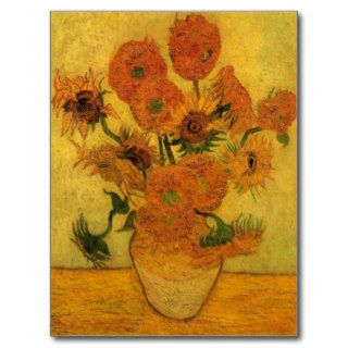 Still Life Vase with Fifteen Sunflowers  Van Gogh Post Cards