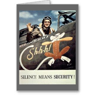 Shhh Silence Means Security WWII Aircraft Cards