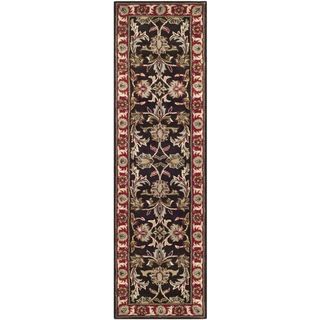 Handmade Heritage Kerman Chocolate Brown/ Red Wool Rug (2'3 x 8') Safavieh Runner Rugs