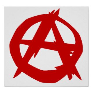 Anarchy Symbol Red A and Circle Without Ruler Print