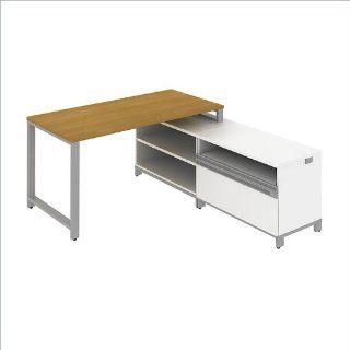 Bush Momentum 60" L Shape Desk with Storage in Modern Cherry  Office Desks 
