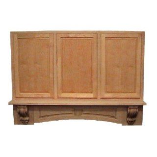 Fujioh 60 inch Decorative Mantle Wall Mount Wood Range Hood, 60 inch W x 25 1/2 inch D x 42 inch H, Hickory (CFM depends on choice of blower, not included)