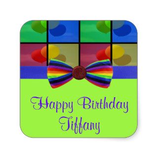 Rainbow Balloon Birthday Celebration Square Sticker