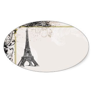 Eiffel Tower & Swirls Stickers