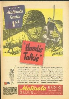 Another Motorola Radio 1st Handie Talkie ad 1944 Walkie Talkie Entertainment Collectibles