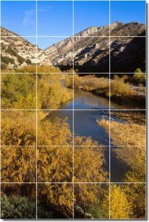 Landscapes Photo Backsplash Tile Mural 17. 32x48 Inches Using (24) 8x8 ceramic tiles.    