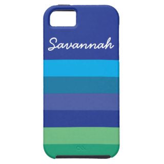 Fun Personalized Blue Green Striped Case iPhone 5/5S Covers