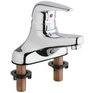 Chicago Faucets 4 in. Centerset 1 Handle Low Arc Bathroom Faucet in Chrome with 4 5/8 in. Rigid Cast Brass Spout 420 ABCP