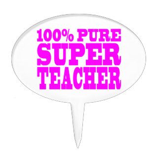 Cool Pink Gifts 4 Teachers 100% Pure Super Teacher Oval Cake Topper