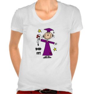 Purple Stick Figure Girl Graduate Tshirt