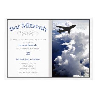 Airplane Above the Clouds Bar Mitzvah Invitations