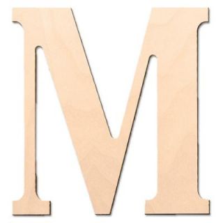 Design Craft MIllworks 8 in. Baltic Birch Classic Wood Letter (M) 47156