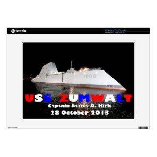 USS Zumwalt US Navy Guided Missile Destroyer Skin For 15" Laptop