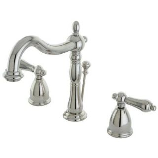 Kingston Brass Victorian 8 in. Widespread 2 Handle Bathroom Faucet in Polished Nickel HKB1976AL
