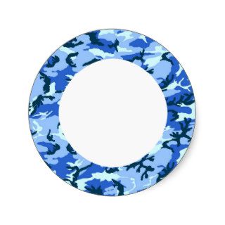 Woodland Sky Blue Camouflage With White Stickers