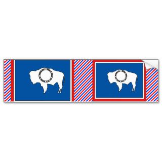 Wyoming Flag Map Bumper Stickers