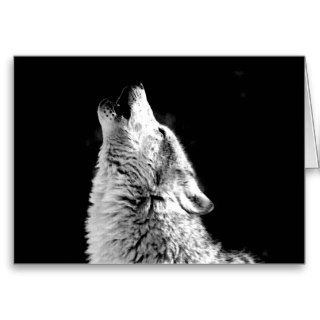 Wolf Howling at Moon Cards