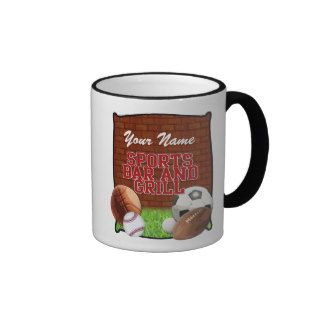 Personalized Funny Sports Bar and Grill Coffee Mugs