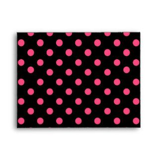 Pink and Black Polka Dot Envelope