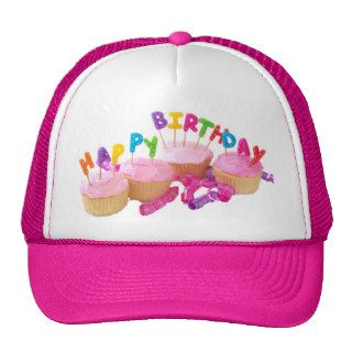 Happy Birthday Cupcake and Candles Trucker Hat
