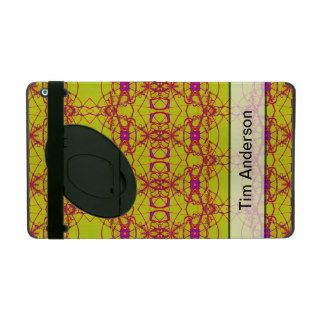 Personalized yellow pink lace abstract design iPad cover