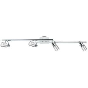 Eglo Sines 4 Light Brushed Aluminum and Chrome Transitional Track Lighting Fixture 20139A