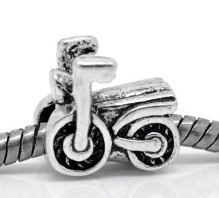 Antique Silver Bike Motorcycle European Charm Spacer Bead Sold by ChiChi Beads Jewelry