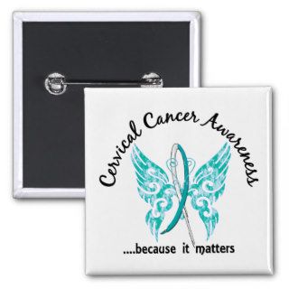 Grunge Tattoo Butterfly 6.1 Cervical Cancer Button