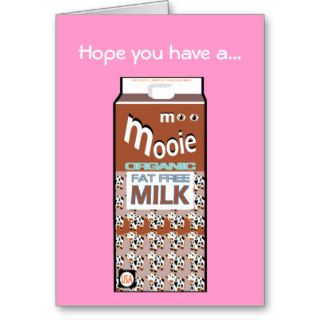 Funny Chocolate Milk & Cow Art Birthday Card Gift
