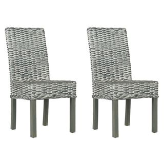 Safavieh Wheatley Grey Washed Wicker Side Chairs (Set of 2) Safavieh Dining Chairs