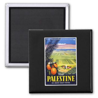 Visit Palestine 2 Holy Land Vintage Travel Art Fridge Magnet