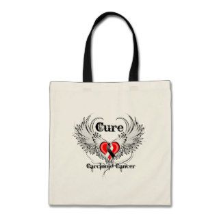 Cure Carcinoid Cancer Heart Tattoo Wings Bag