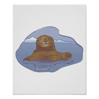 cute sea otter poster