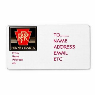 Pennsylvania Railroad Logo Shipping Label