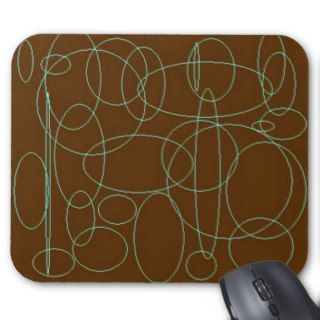 brown and teal abstract design mousepad