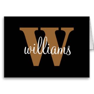 Monogram with Last Name Overlay Note Card
