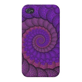 Purple and Pink Peacock Feather Fractal iPhone 4/4S Case