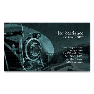 Antique Camera Blue Business Card