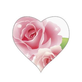 Rose Flower Heart Sticker