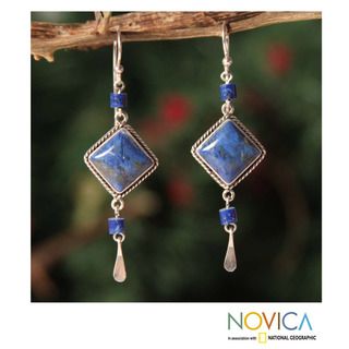 Sterling Silver 'Legacy' Lapis Lazuli Earrings (Peru) Novica Earrings
