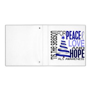 Peace Love Hope Christmas Holiday ALS Vinyl Binders