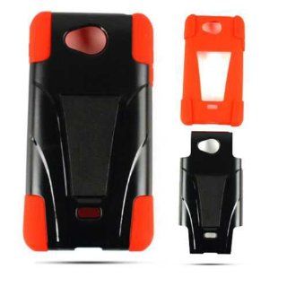 For Lg Spirit Ms 870 Jelly Red Skin Black Snap Kickstand Hybrid Rubber Hard Case Accessories Cell Phones & Accessories