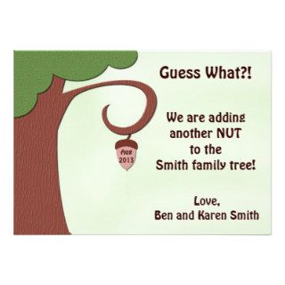 Funny Pregnancy Announcement Card   Nut to Tree