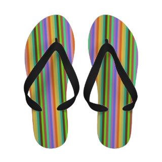 Bright Multi Colored Rainbow Stripes Design Sandals