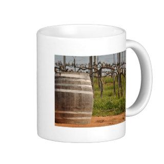 Wine Barrel and Vineyard in the Spring Coffee Mug