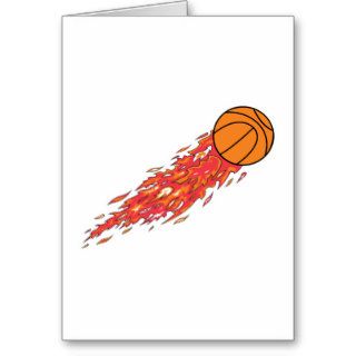 basketball on fire greeting card