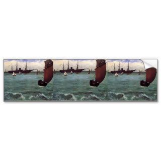 Edouard Manet  Fishing boat coming in before wind Bumper Sticker