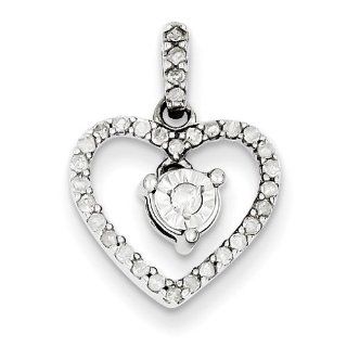 Sterling Silver Diamond Pendant. Carat Wt  0.253ct. Metal Wt  1.12g Jewelry