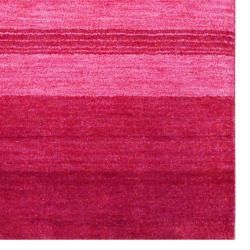 Indo Hand Knotted Tibetan Red Stripe Pattern Wool Rug (4' x 6') 3x5   4x6 Rugs